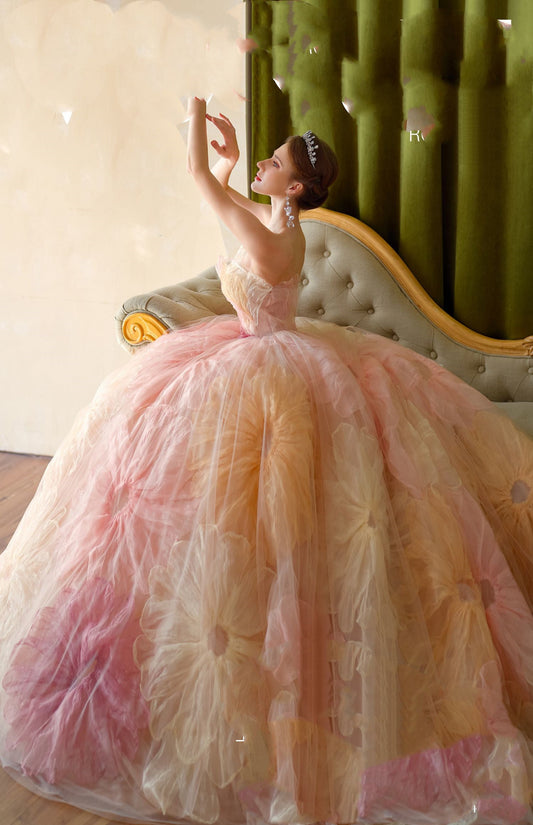 Wedding Dress Skirt Train Bride Performance Art