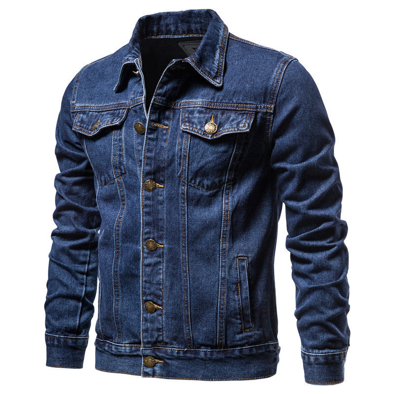 2026 Autumn Winter European Size Trendy Men's Denim Jacket Cotton Fashion Casual Slim Fit Men's Coat Trendy Brand