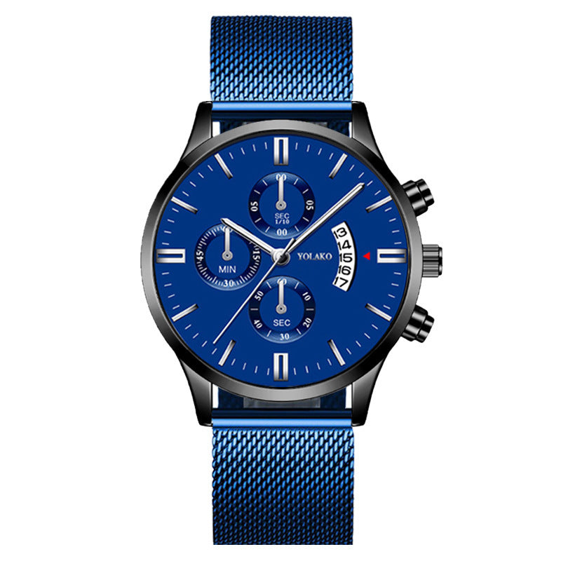 Fashion Calendar Six-pin Three-eye Men's Watch