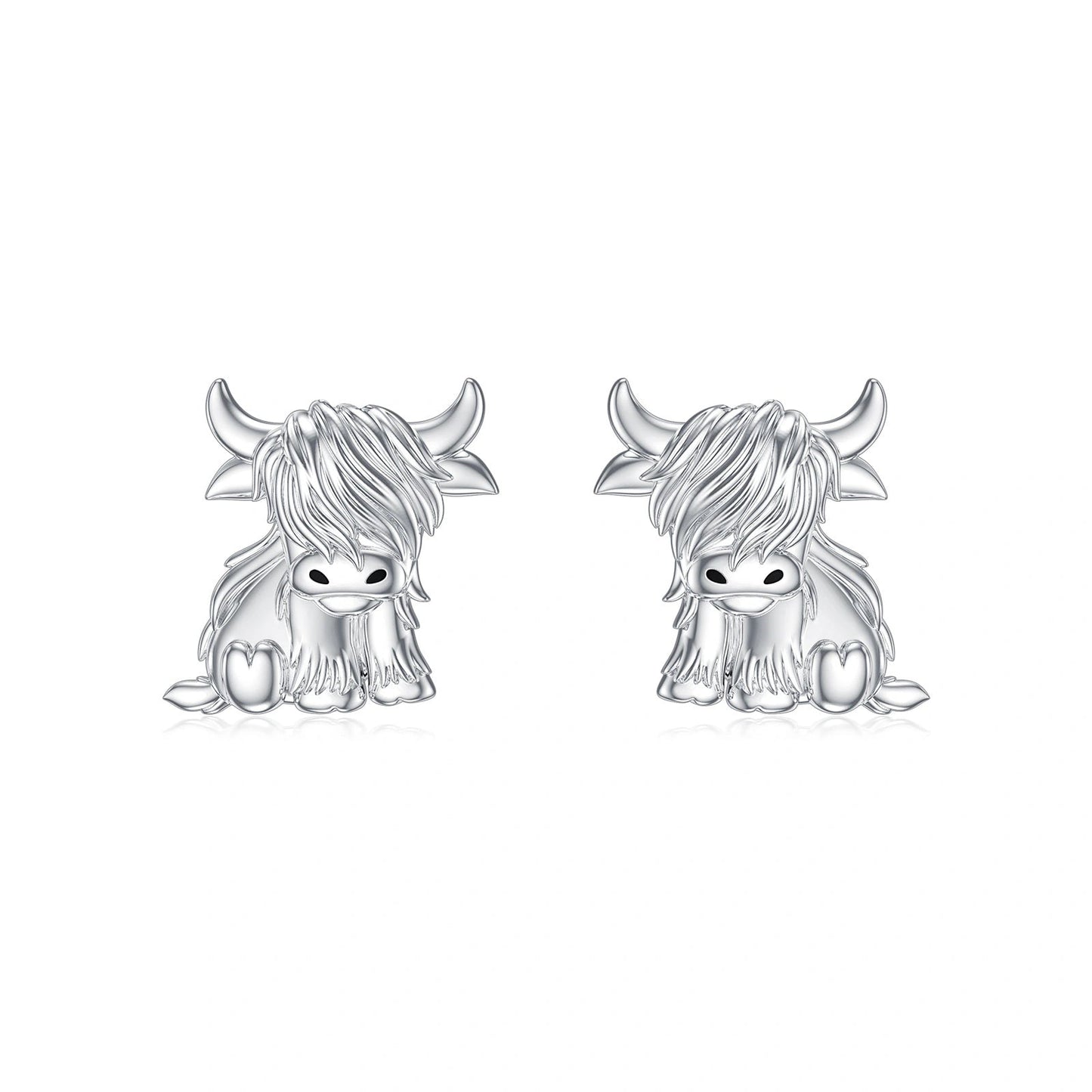 Highland Cow Earrings 925 Sterling Silver Cow Studs Earrings Highland Cow Jewelry Gifts