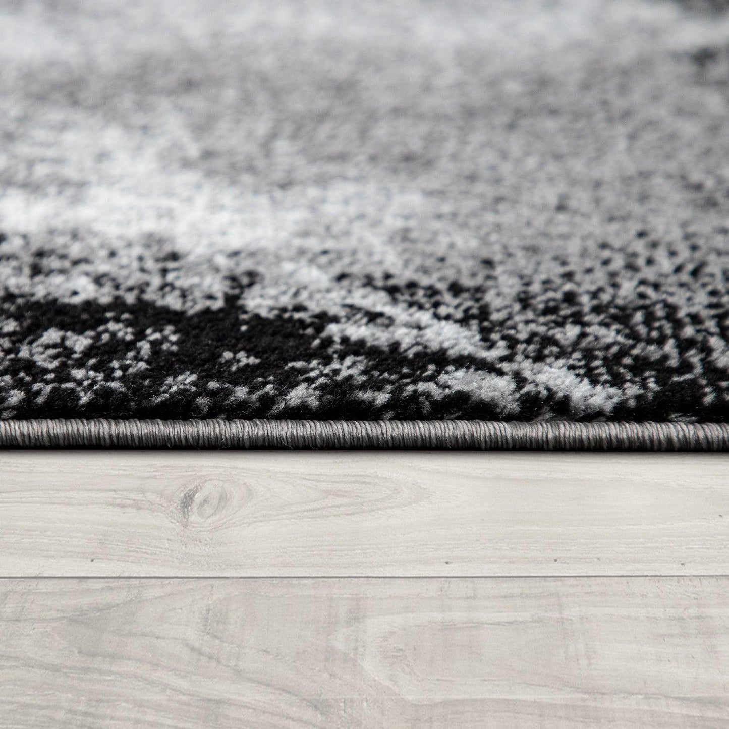Grey White Area Rug Modern Design with Abstract Paint Effect