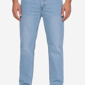 Men's Denim Jeans, Light Wash Tapered Fit Pants