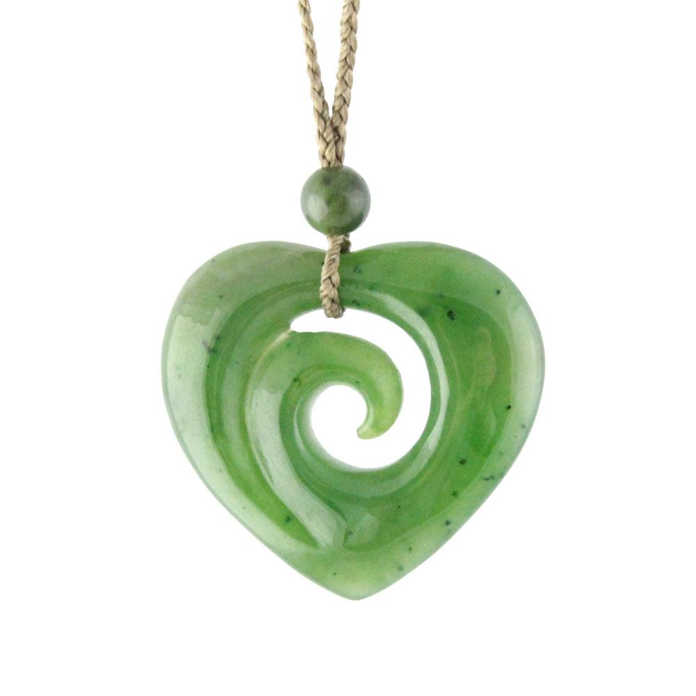 Jade Pendant, Koru-Heart - HNW-2890