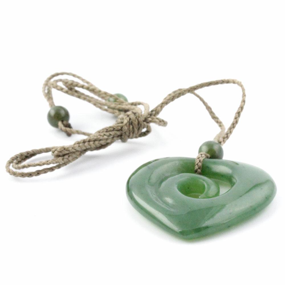 Jade Pendant, Koru-Heart - HNW-2890