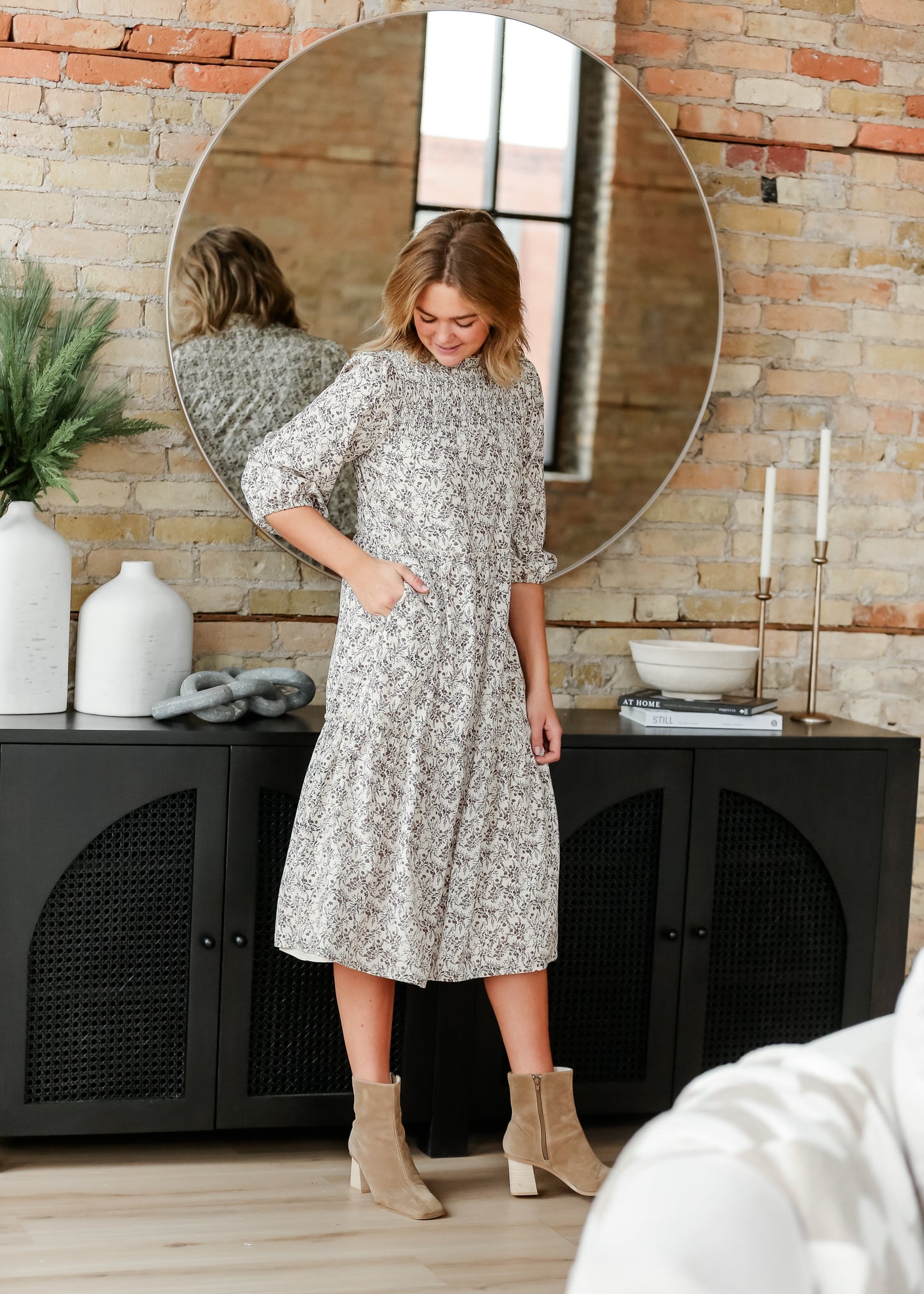 Isla 3/4 Sleeve Midi Dress