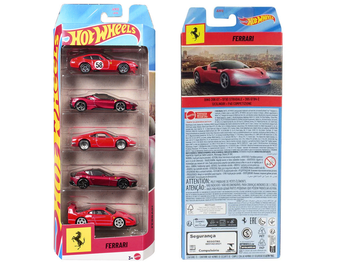 Ferrari 5 piece Set by Hot Wheels Diecast Model Cars by Hot Wheels