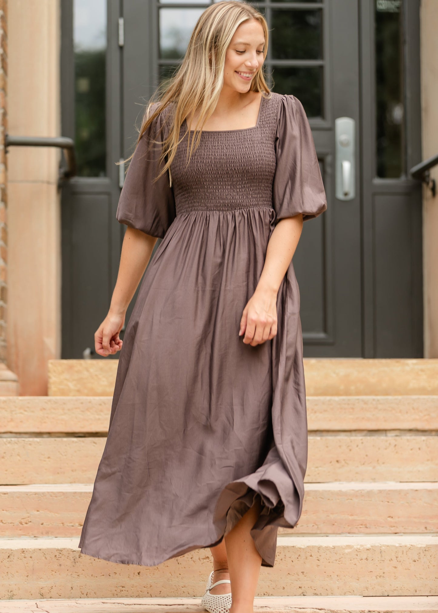 Kayleen Smocked Bodice Maxi Dress