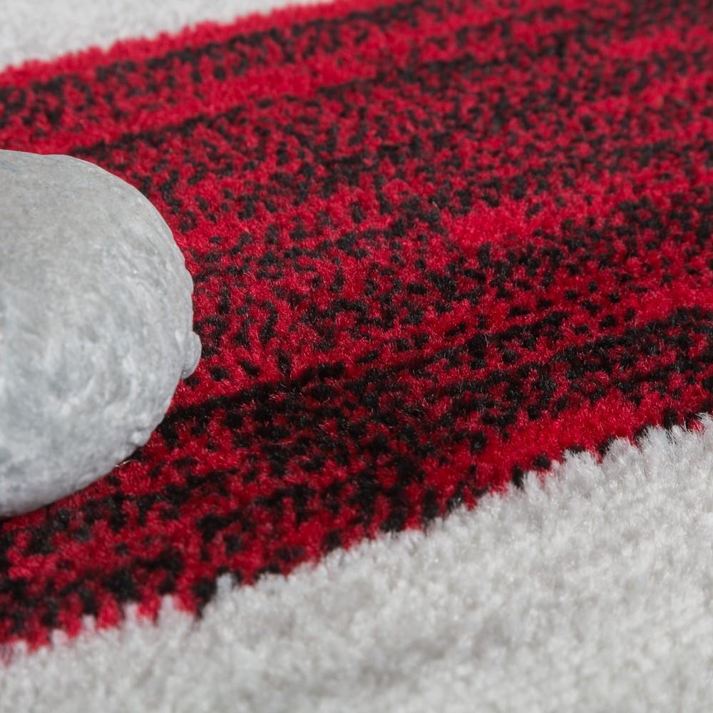 Large Rug Interior Floral Pattern Mottled Light Grey Red