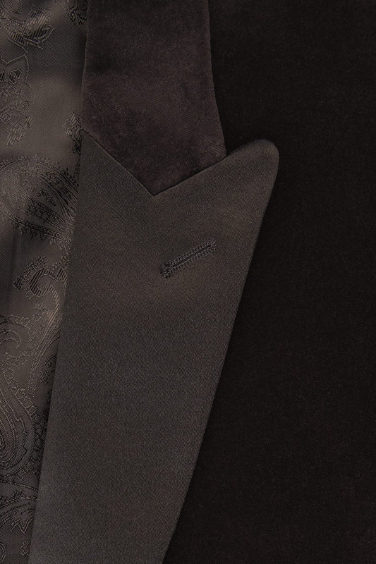 "Liam" Black Velvet Jacket Peak (Separates)