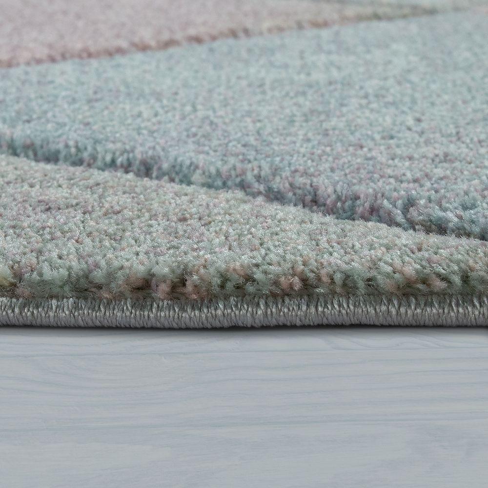 Living Room Rug Colorful Pastel Colors 3D Diamond Pattern