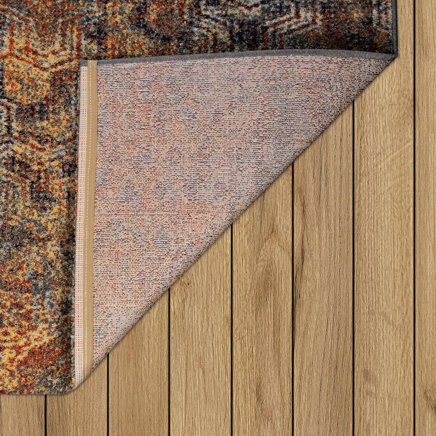 Living Room Rug Used Look industrial Style Multicolored