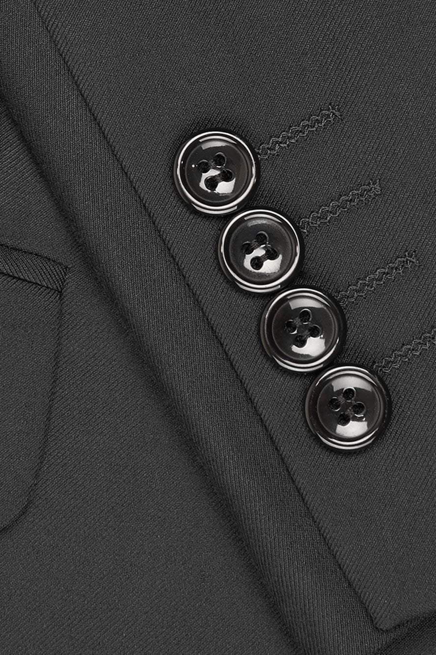 "Madison" Black Suit Jacket Notch (Separates)