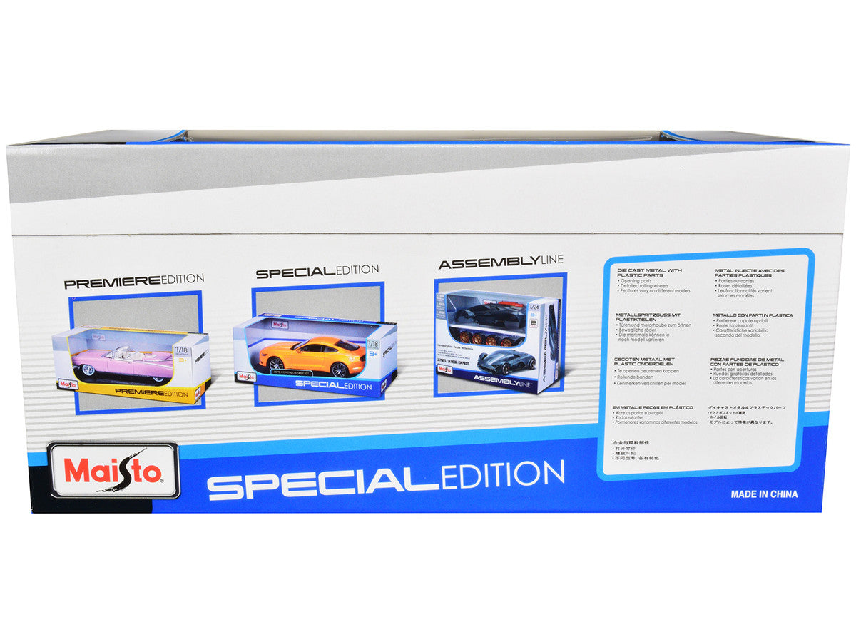 2017 Chevrolet Camaro SS Gray Metallic with Orange Stripes "50th Anniversary" "Special Edition" Series 1/18 Diecast Model Car by Maisto