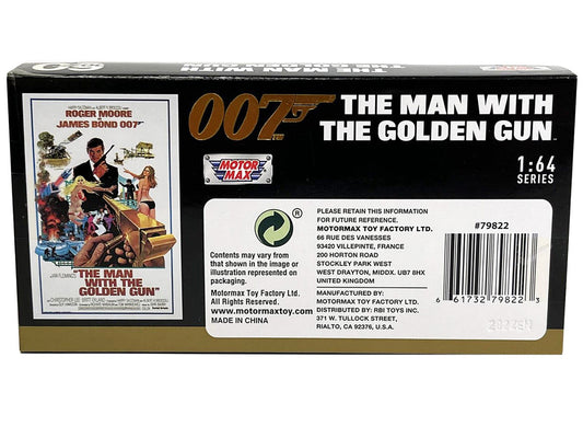 1974 AMC Hornet Red with White Stripes James Bond 007 "The Man with the Golden Gun" (1974) Movie with Display 1/64 Diecast Model Car by Motormax
