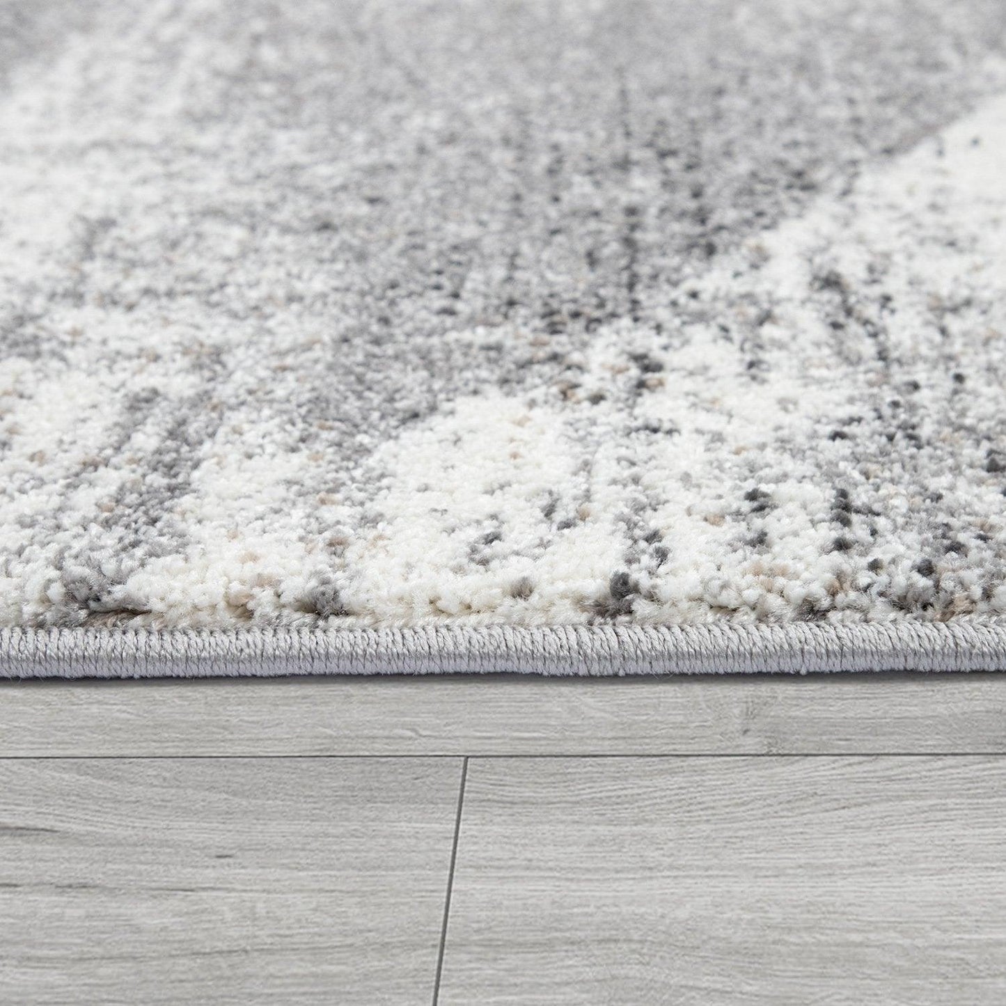 Modern Area Rug Mero Abstract Design - Grey White Brown