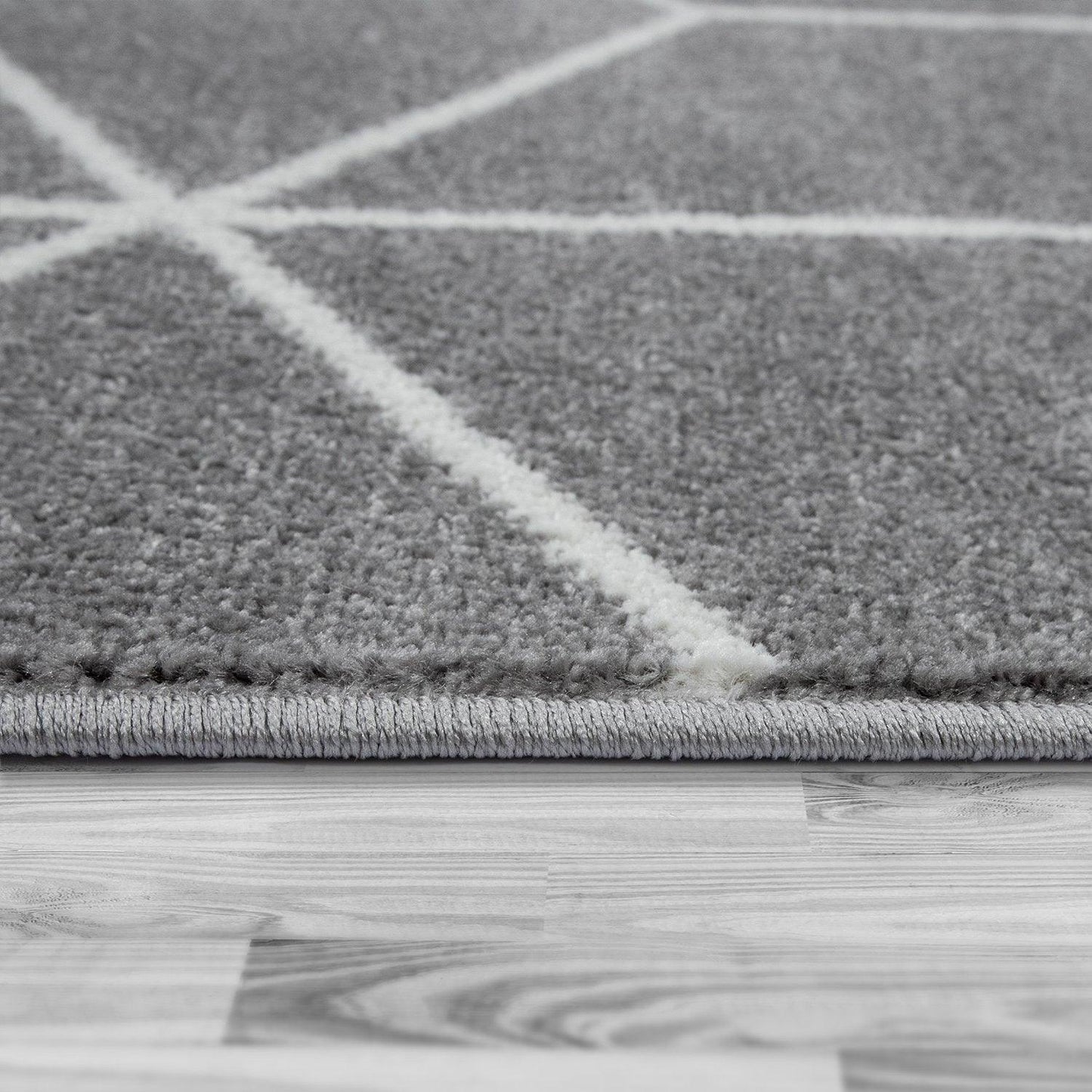 Modern Rug Stella Geometric Design - Grey White