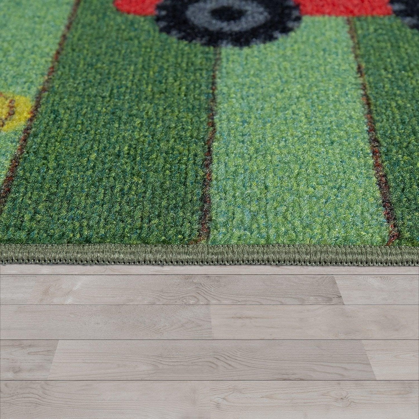 Play Rug for Kids Rooms, Landscape and Horses in green