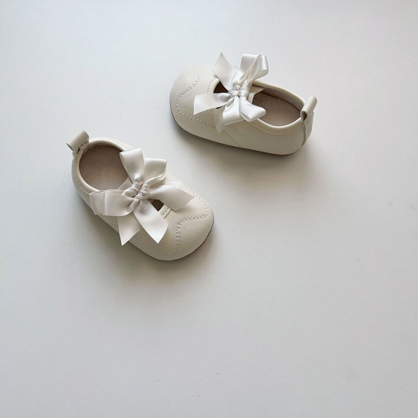 Winter and Autumn Baby Girl Fashion Solid Color Butterfly-bow Decorated Toddler Soft-Sole Anti-slip Walking Shoes