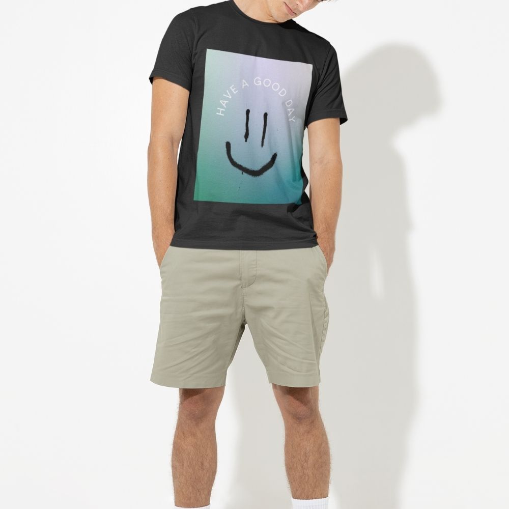 Mens Have a Good Day Happy Face Logo T-Shirt