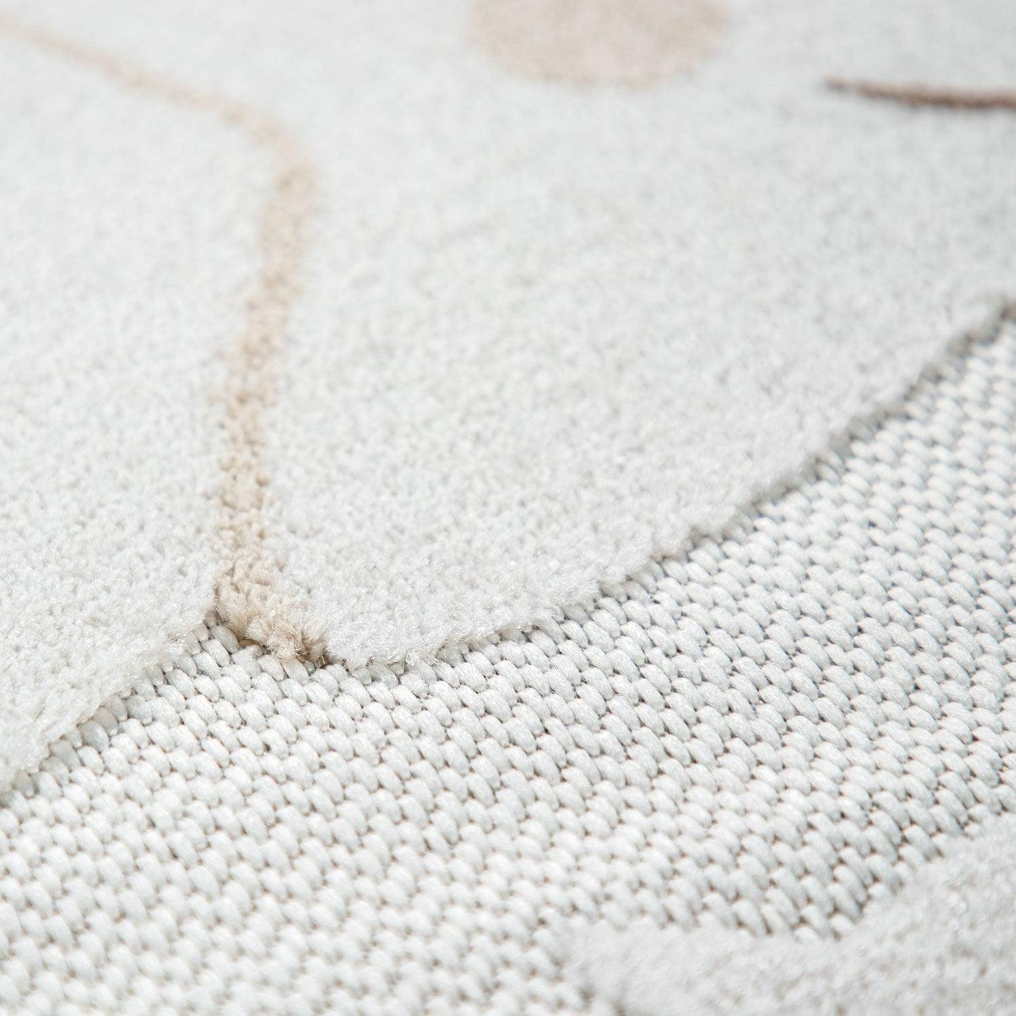 Round Kids Rug Tweet Cuddling Moon & Stars - Cream Beige