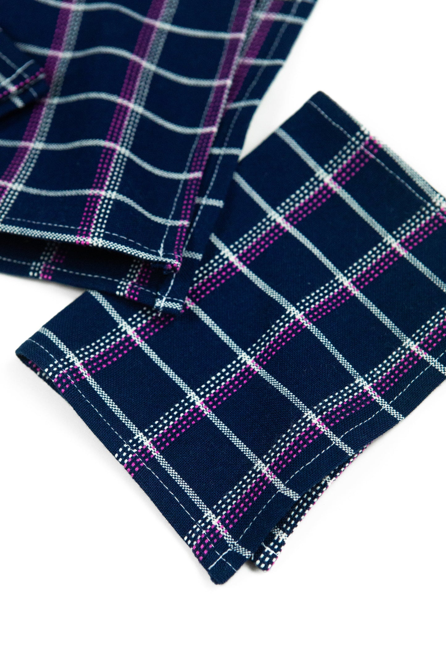 San Lucas Plaid Navy Cocktail Napkins Set of 4