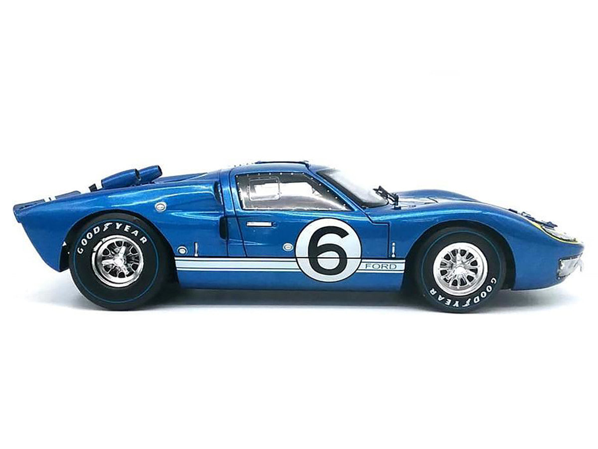 1966 Ford GT-40 MK 2 Blue #6 1/18 Diecast Car Model by Shelby Collectibles