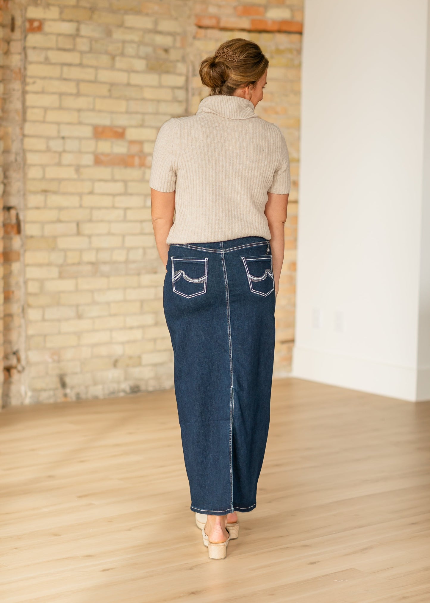 Stella Dark Wash Maxi Denim Skirt