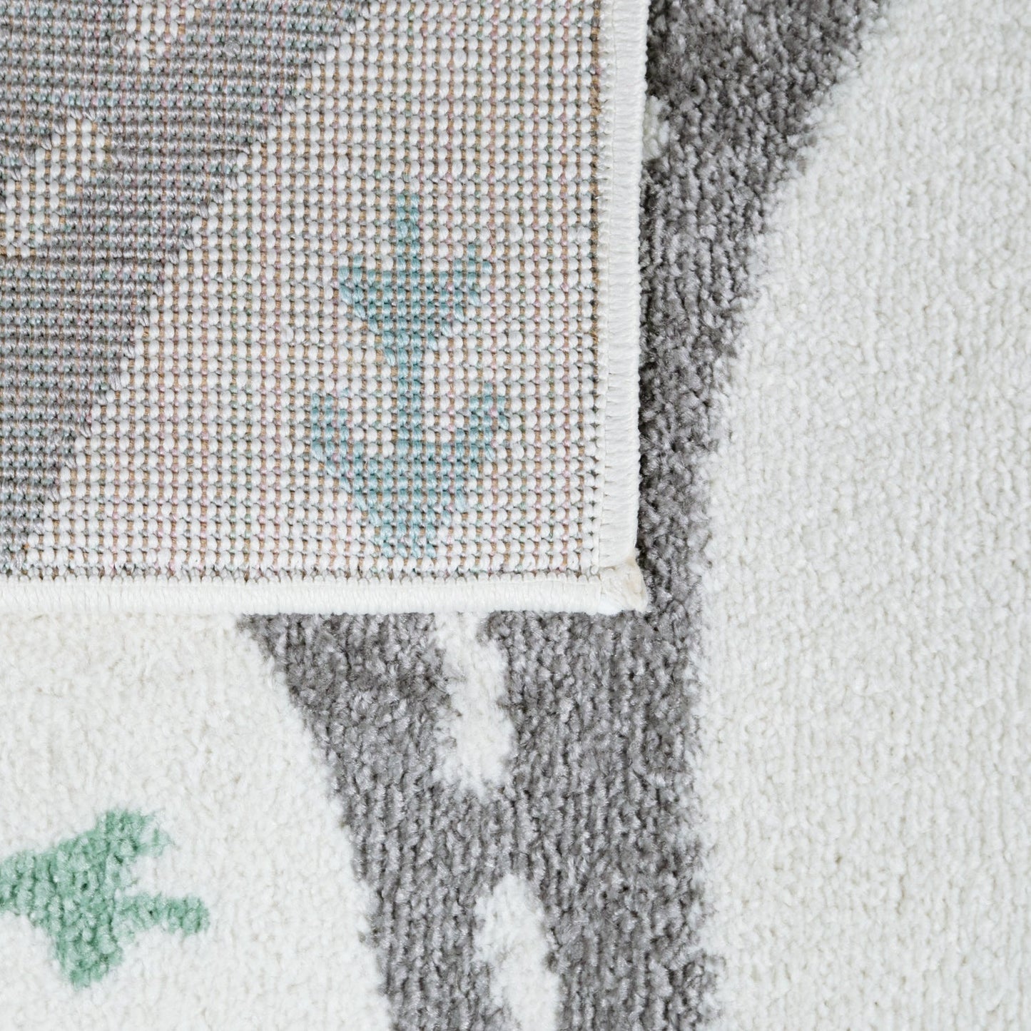 Nursery Rug Nino with Town Streets and Cars Motif in Pastel Colors