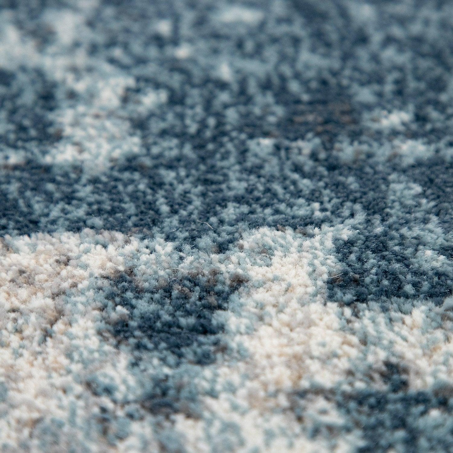 Vintage Rug Low-Pile Abstract Pattern In Orange Blue