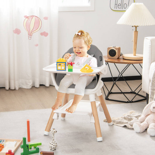 Costway 6-in-1 Baby High Chair with Removable Dishwasher and Safe Tray-White