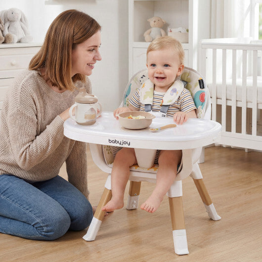 4 in 1 High Chair for Babies Convertible Toddler Highchair-Multicolor