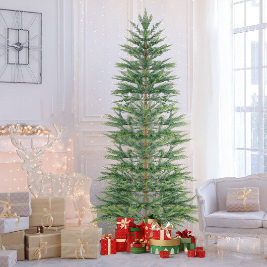 7.5 FT Pre-Lit Cypress Christmas Tree Hinged with 612 PE Branch Tips Timer & 540 Lights