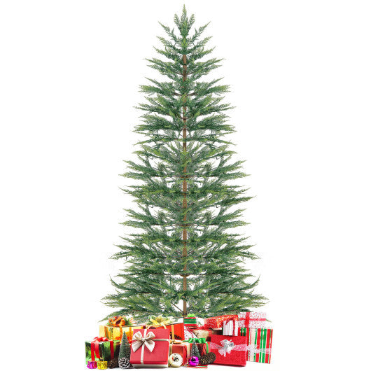 7.5 FT Pre-Lit Cypress Christmas Tree Hinged with 612 PE Branch Tips Timer & 540 Lights
