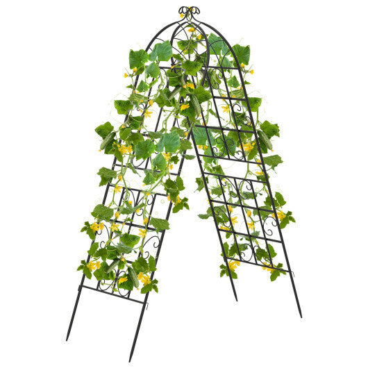 71" Tall Metal Garden Trellis for Climbing Plants 2 Pack Fence Panels Retro