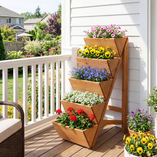1 PCS 5-tier Vertical Raised Garden Bed with Legs for Growing Vegetables Flowers Herbs Orange