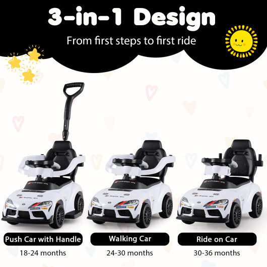 3-in-1 Toyota Licensed Foot-to-Floor Stroller Sliding Walking Toy-White