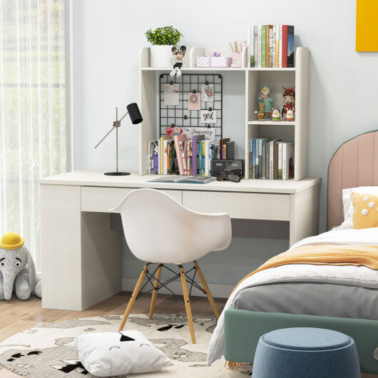 Costway 3-Tier Multipurpose Desk Bookshelf with 4 Shelves-White