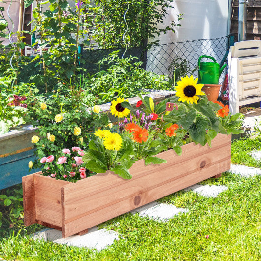 36 Inch Wooden Flower Planter Box Garden Yard Decorative Window Box Rectangular