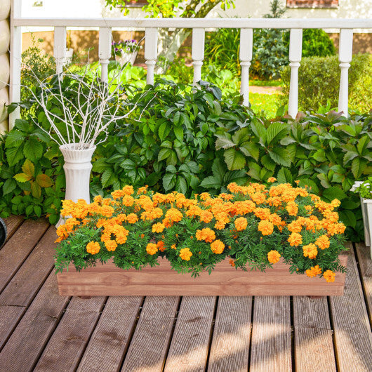 36 Inch Wooden Flower Planter Box Garden Yard Decorative Window Box Rectangular