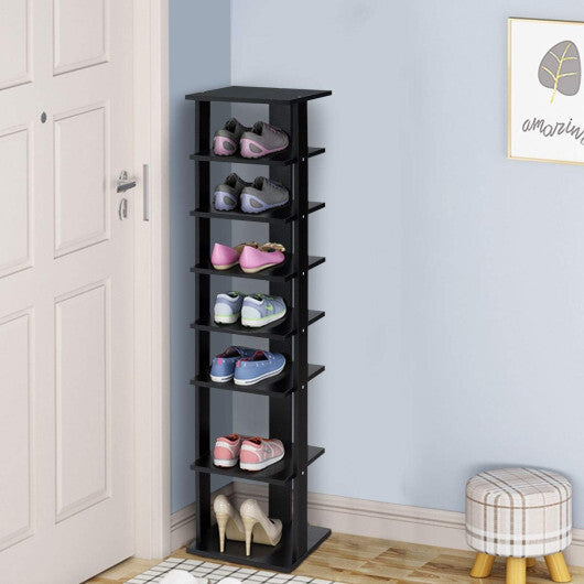 Costway 7-Tier Shoe Rack Practical Free Standing Shelves Storage Shelves-Black